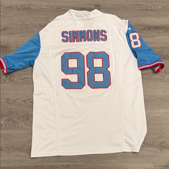 Nike vapor FUSE White and Blue Simmons Jersey#98 - Picture 7 of 7